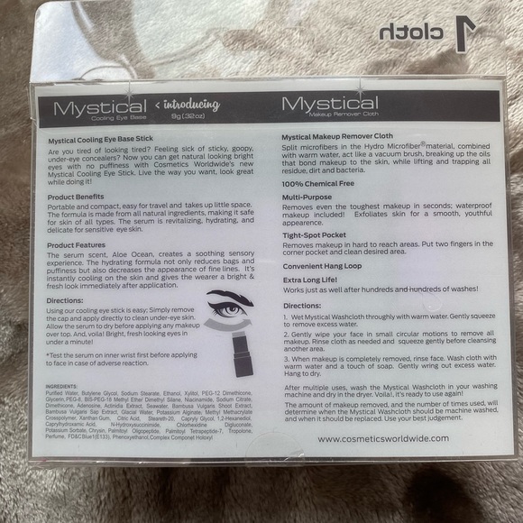 Worldwide cosmetics Mystical Cooling Eye Base W/Free Makeup Remover Cloth Set - Picture 5 of 8